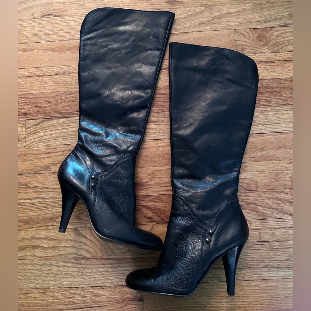 Nine West black leather boots